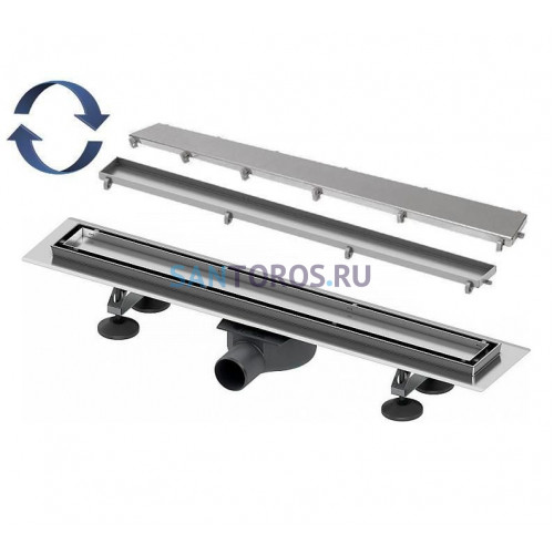Комплект TECE TECElinus для монтажа дренажного канала 2 в 1 с основой для плитки tile и steel с мембраной Хром матовый 90 см комплект 15103099 